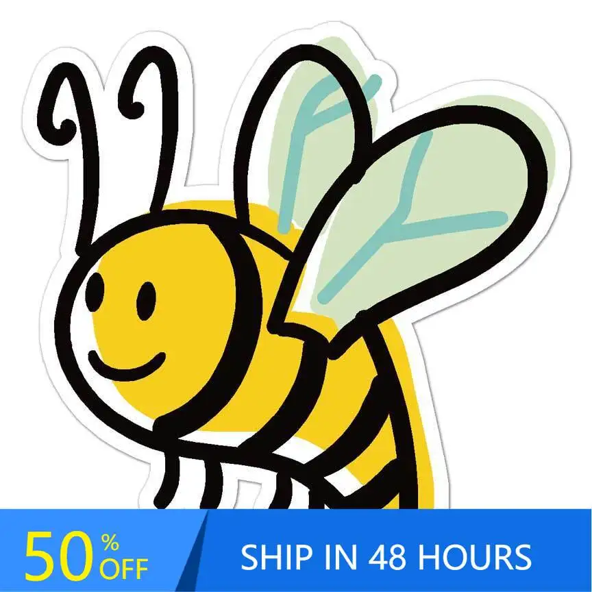 

Cartoon Honey Bee, Sticker, Aesthetic Truck Window Bumper Motor Home Waterproof Vinyl Decal Decoration Funny Trendy