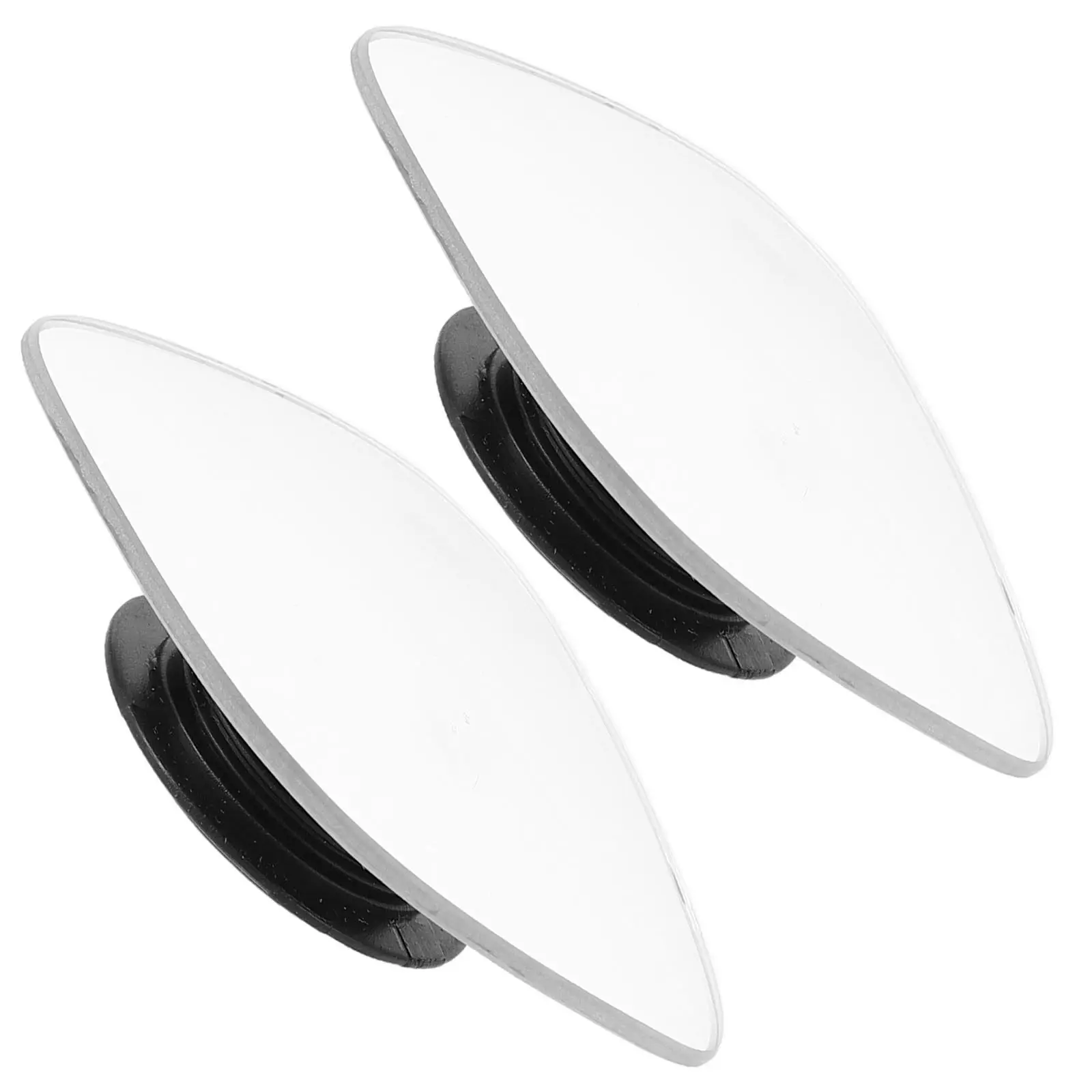 2Pcs Fan Shaped Small Round Frameless Convex Mirror for Car Rearview Blind Spot Detection Wide Angle Reversing Safety Driving
