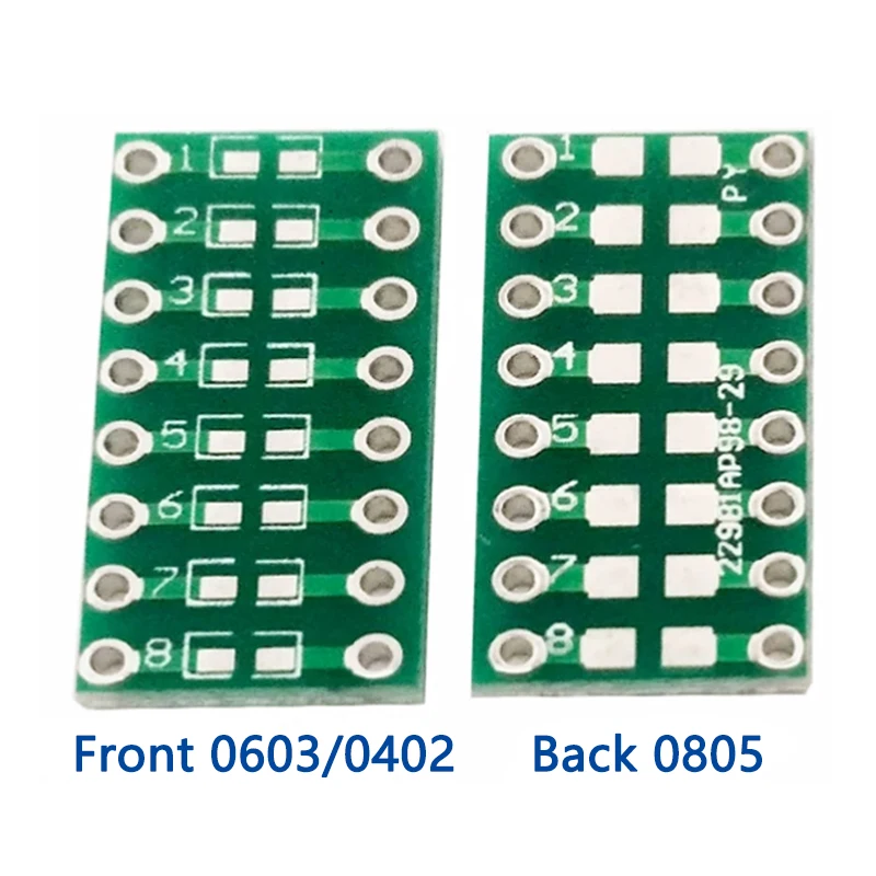 100PCS SMD Turn To DIP Conversion 0805 0603 0402 SMT to DIP Capacitors Resistors LED SMD Adapter Board