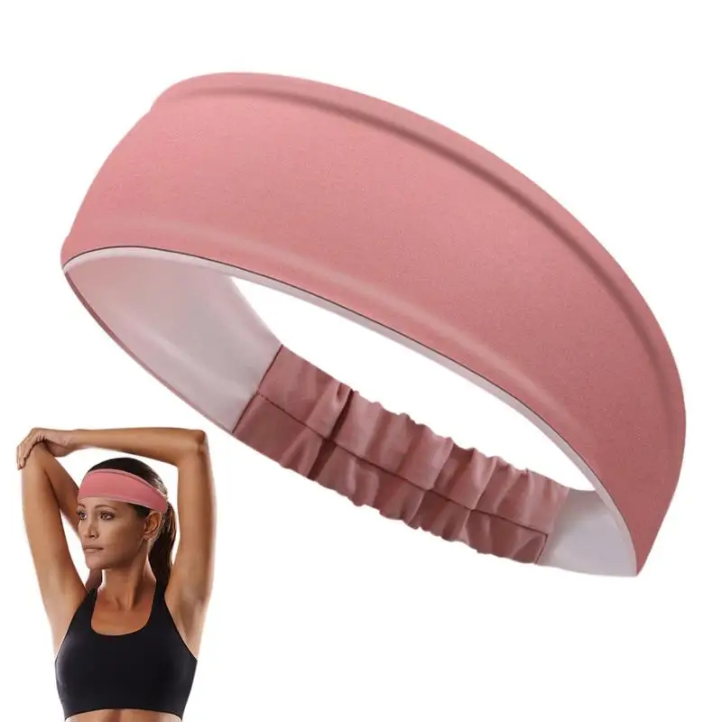 Wide Headbands For Women Non Slip Headband Sweatband Soft Fabric Headbands For Yoga Fitness Workout Stretchy Unisex Hairband