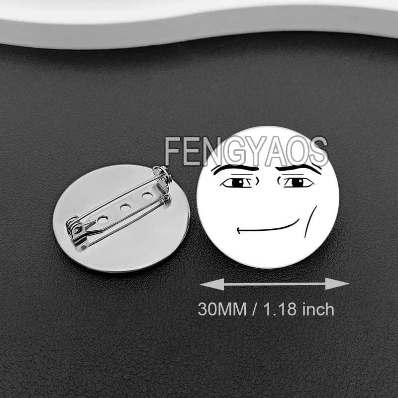 Stainless Steel Creative Game Inspired Man Face Pins Badge Decoration Brooches Metal Funny Faces Badges for Backpack