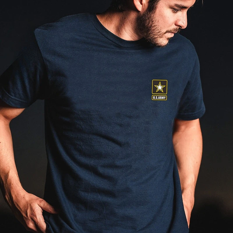 Best Summer New Military-style ARMY Land Battle Star Logo Round-neck Short-sleeved T-shirt Military Enthusiast Short-sleeved
