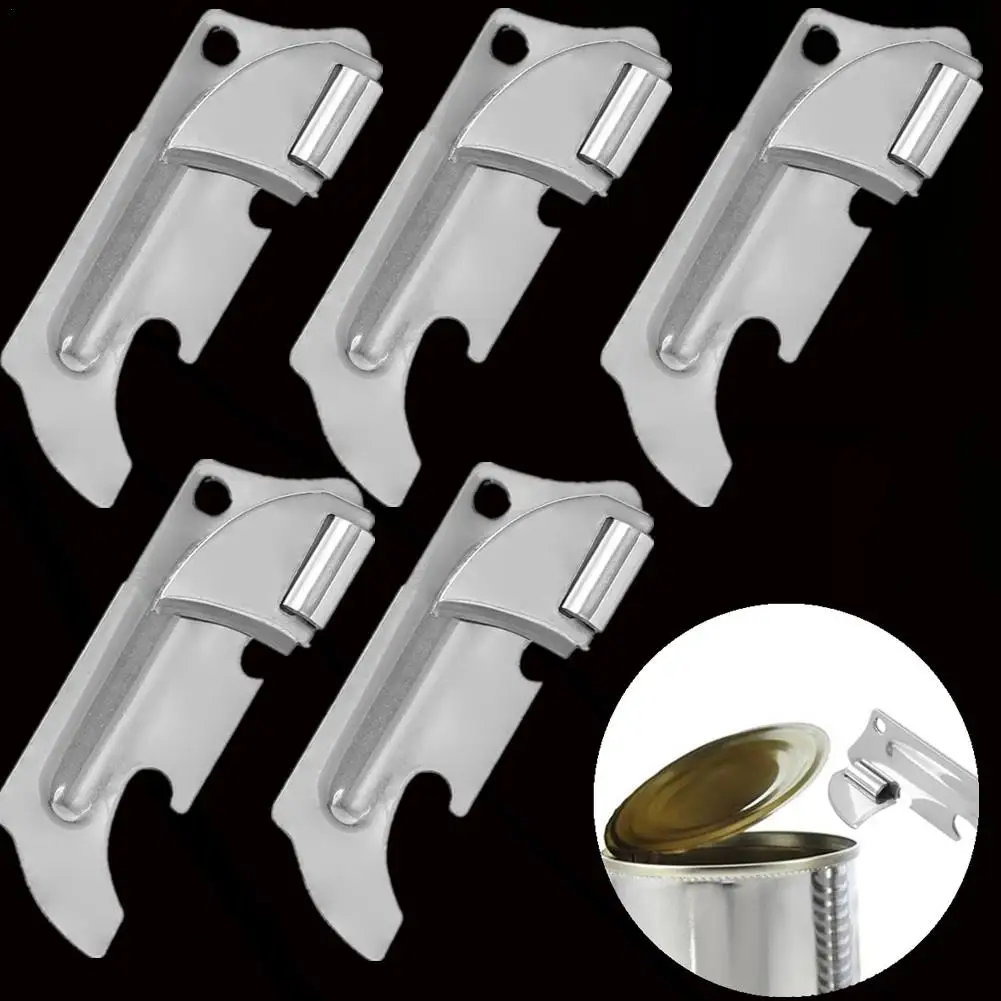 

1-5Pcs Can Opener Opener Polished Stainless Steel Finishwith Utili-key Stainless Steel Multi-function Folding Mini Opener Gadget