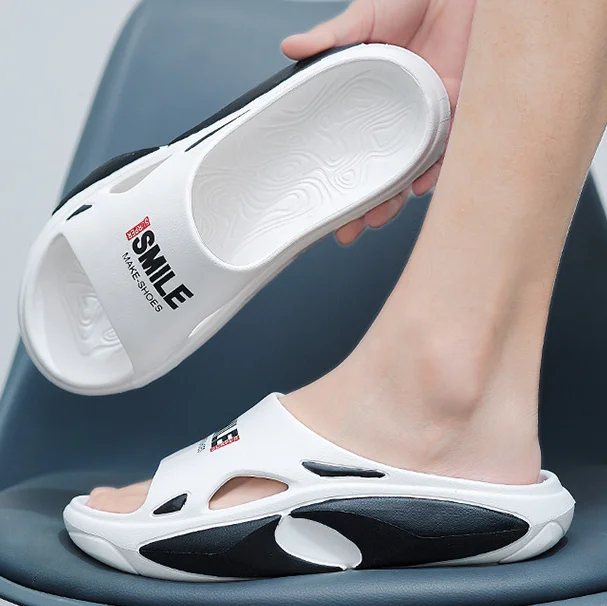 Corrediças de EVA Youpin masculinas resistentes ao desgaste, chinelos de praia macios ao ar livre, chinelos com conforto doméstico, moda verão, nova, 2023