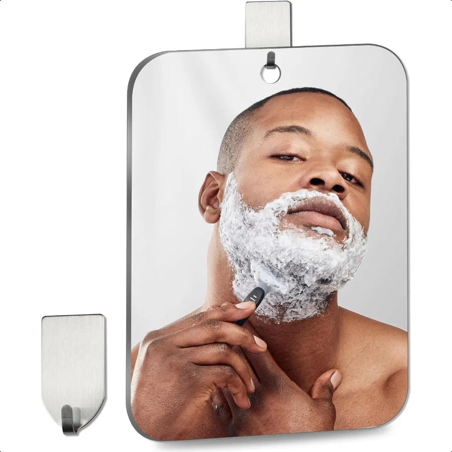 

Unbreakable Shower Mirror for Shower10.7x8 Inch Large and Portable Shower Mirror for Men with Adhesive Locker Mount Ideal for C