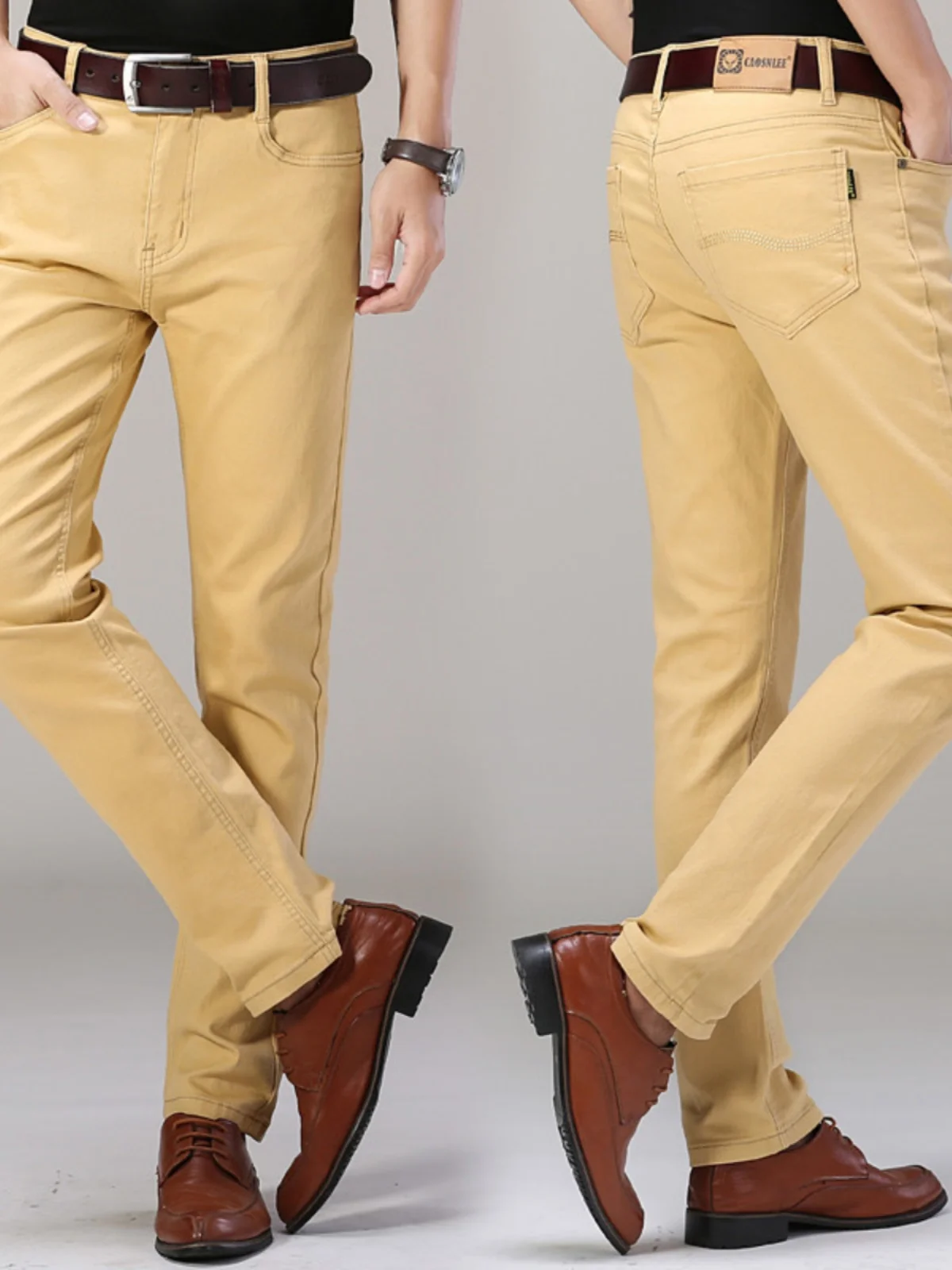 

Authentic Jeans Men's Spring Straight Leg Jeans Slim Fit mid Waist Waed Cotton Casual Wear Resistant Straight Tube Trousers