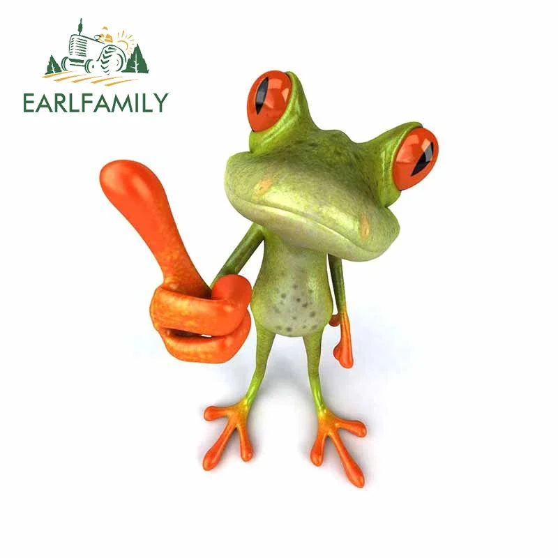 

EARLFAMILY 13cm x 10.5cm for Funny Frog Wallpaper Car Sticker Scratch-proof Waterproof Window Suitcase Decoration Vinyl Decal