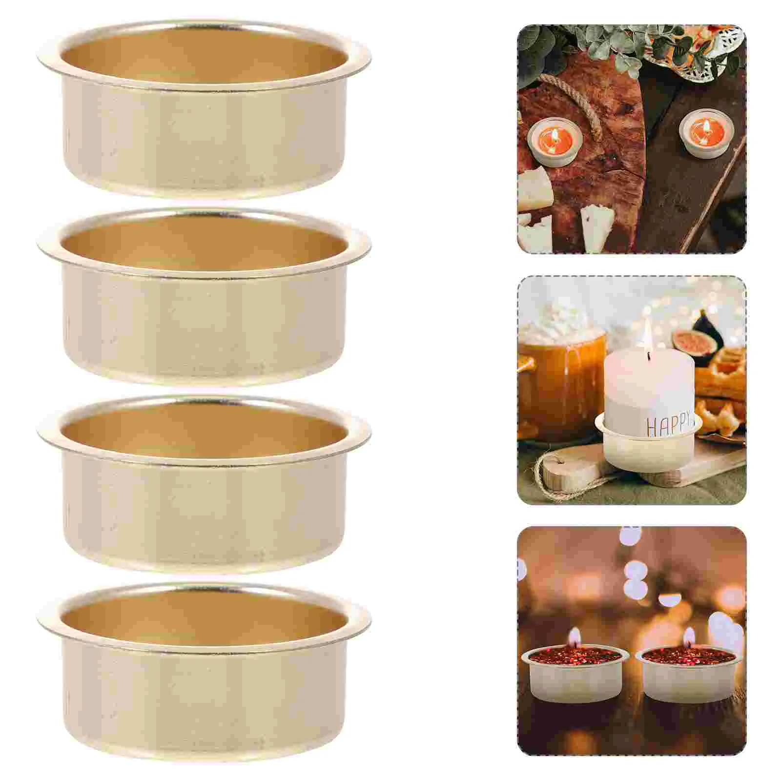 

Metal Cup Desktop Candlesticks Cups Xmas Candleholders Christmas Decoration