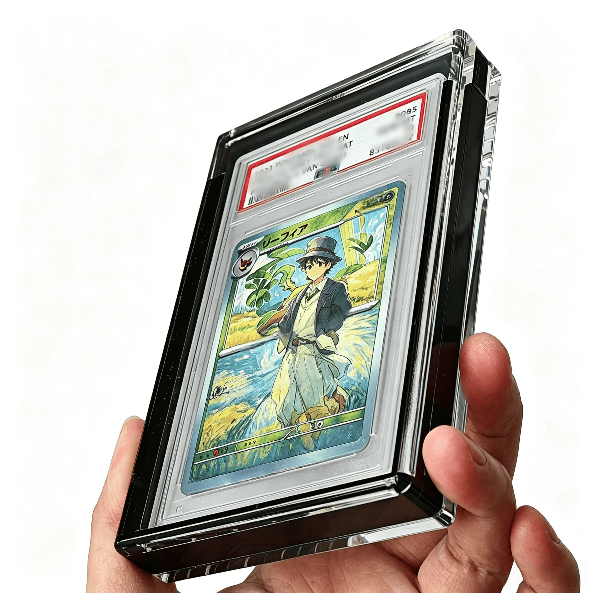 アニメキャラクター評価カードブリックptcgグレード済み遊戯王ポケモンカードディスプレイスタンド黒アクリルブリックuv保護