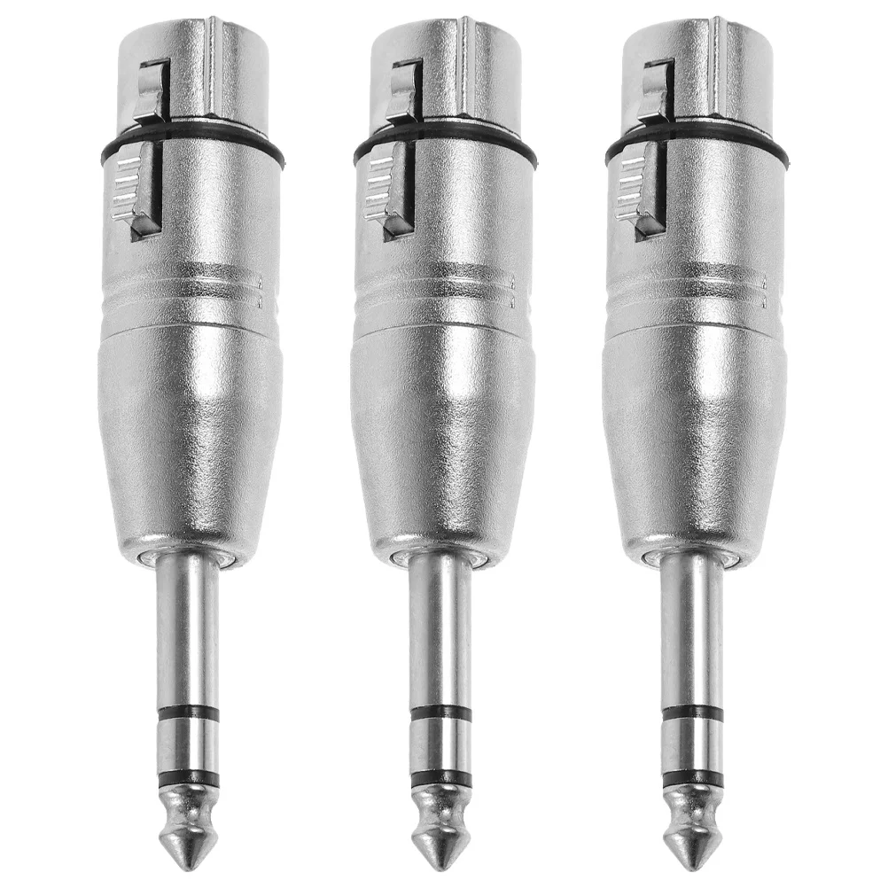 

3 Pcs Professional Audio Adapter Connectors and Adapters Cable Silver Zinc Alloy Converter