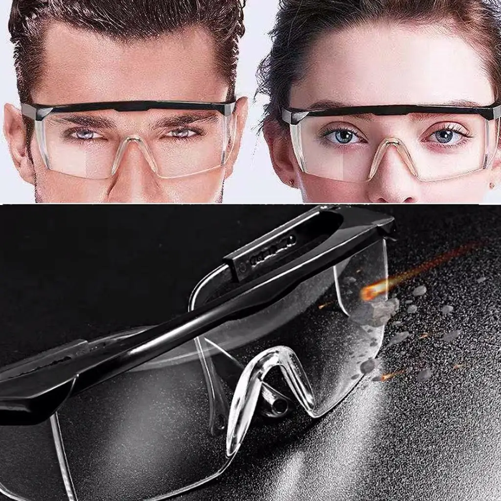 

-Protect Cycling Goggles Sunglasses Lab Eyewear Wide-View Glasses Clear