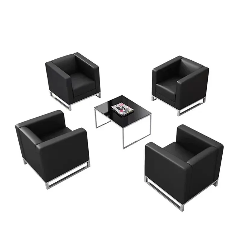 

Sofa, coffee table, combination, reception, customer, modern, simple, leather