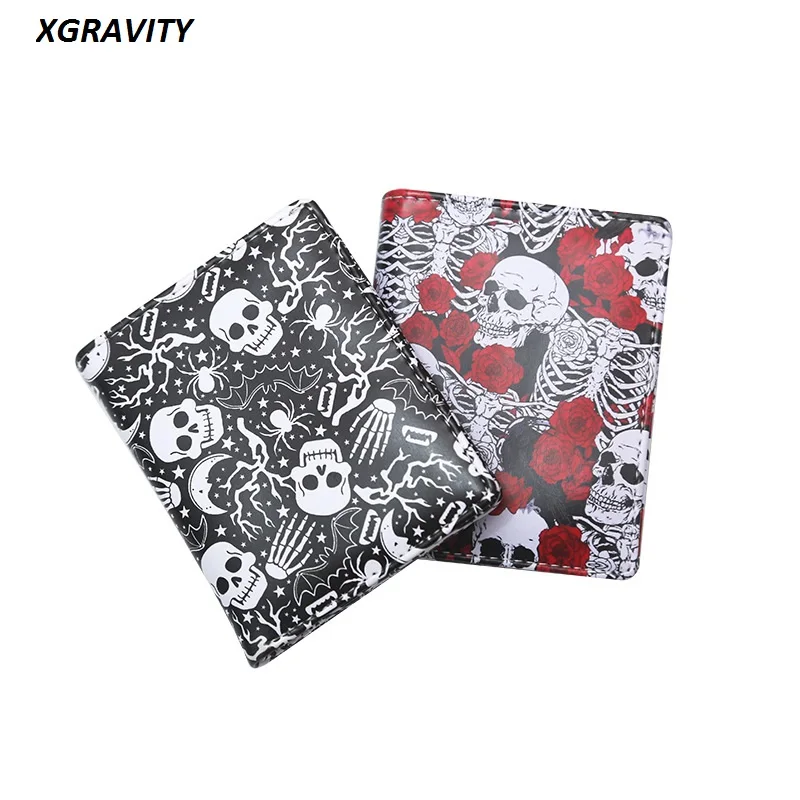 

New Unisex Vintage Punk Women Wallets Female Coin Purse Short Wallet Skull Purses Man Hot Ghost Purse Card Holder Purses H050