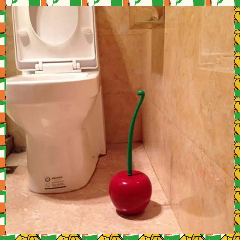 

Professional Tool 3PCS Cherry Toilet Brush Bathroom Brush Cleaner Toilet Bowl Brush And Holder Set With Long Handle For Bathroom