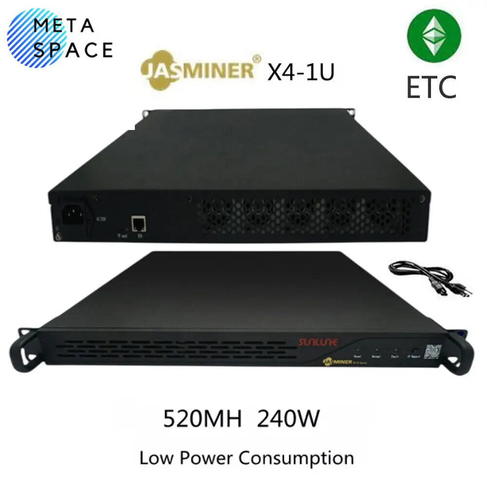 خصم شحن مجاني Jasminer X4 1U ETC Miner 520MH s Hashrate 240W استهلاك منخفض للطاقة إلخ التعدين