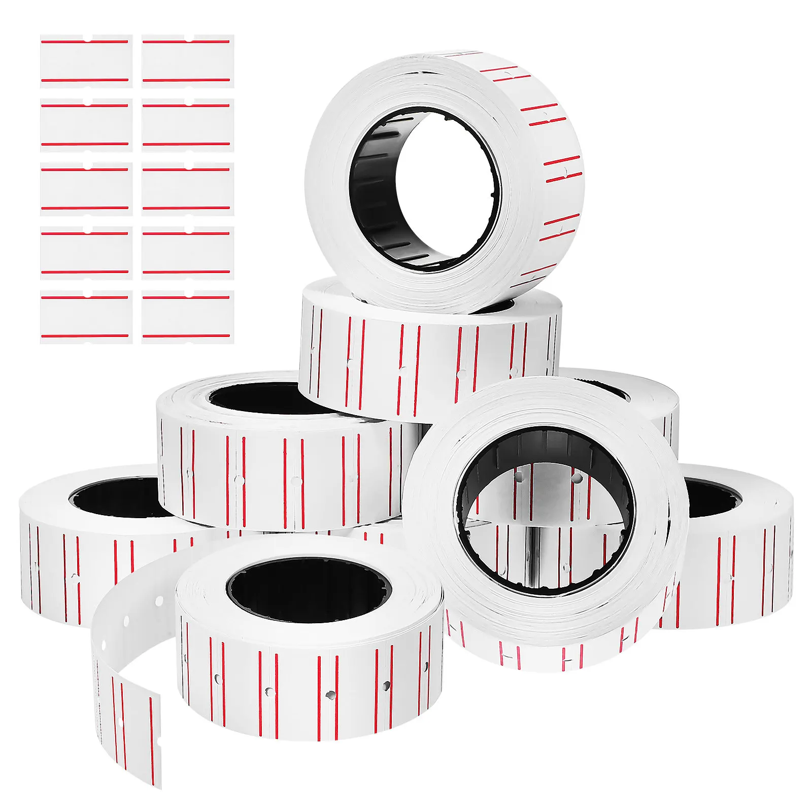 

10 Rolls Price Stickers for Price Tag Machine Clear Identification Long-Lasting Paper Label for Retail Pricing Small