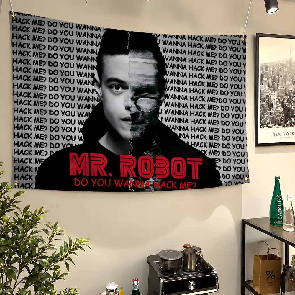 Series Mr. Robot Elliot fsociety Hacker Flags Wall Hanging Flag Banners For Birthday Parties Outdoor Bedroom Dorm Room Decor