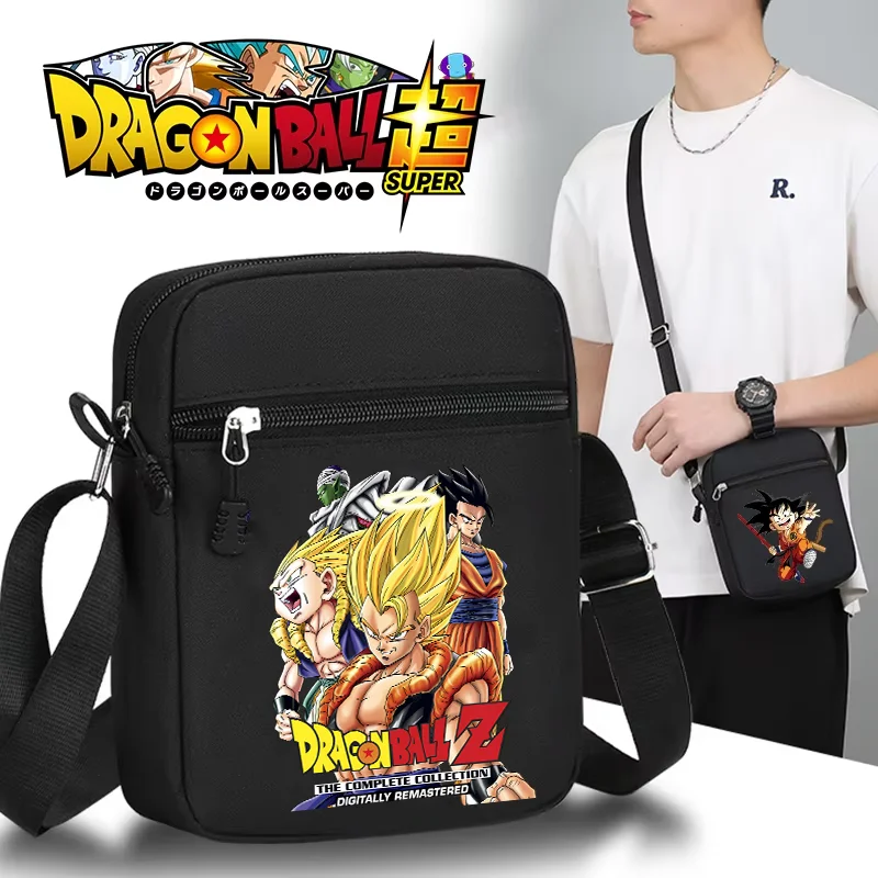 Dragons Ball Crossbody Oxford Bag Men Simple Casual Shoulder Pocket Goku Anime Figure Mobile Phone Headphone Mini Packet Gifts