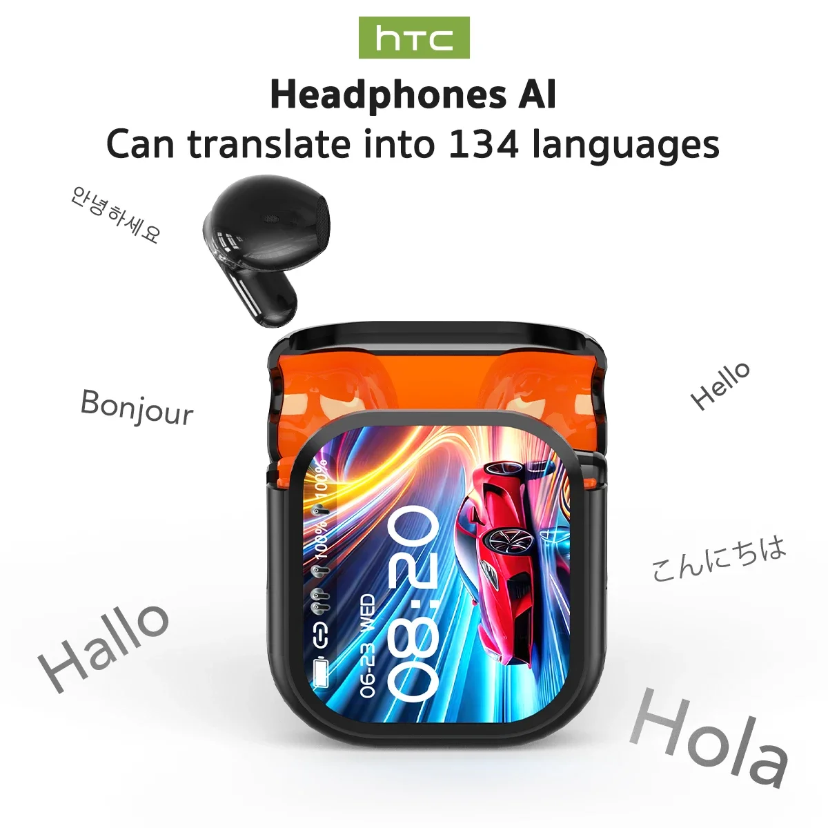 HTC NE20 Bluetooth V6.0 Наушники OWS Спортивные беспроводные наушники ЖК-сенсорный экран AI Переводчик Наушники HD-микрофон Комфортная посадка