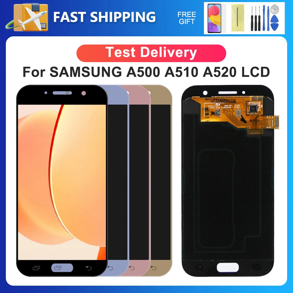 A5 2015 2016 2017 5.2\'\'For Samsung 5.0\'\'For A500 A510 A520 LCD Display Touch Screen Digitizer Assembly Replacement