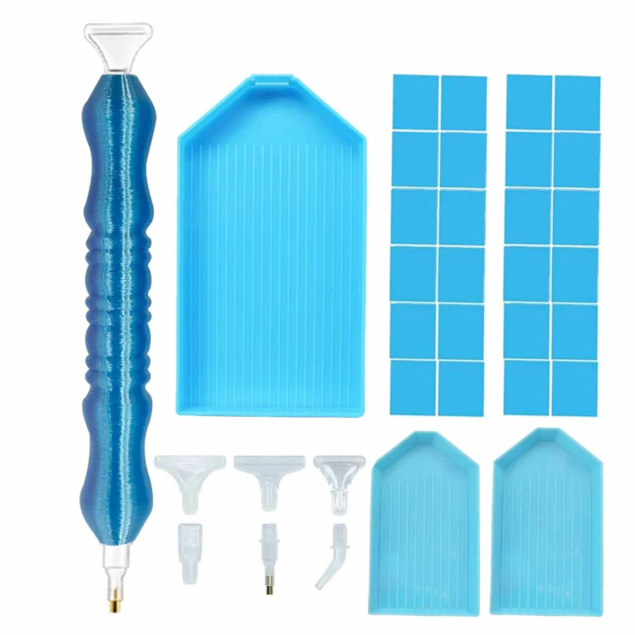 Complete Diamond Painting Tools Kit Large Purple Diamond Sorting Tray Point Drill Pen Tweezers Glue Clay Storage Box Rhinestone