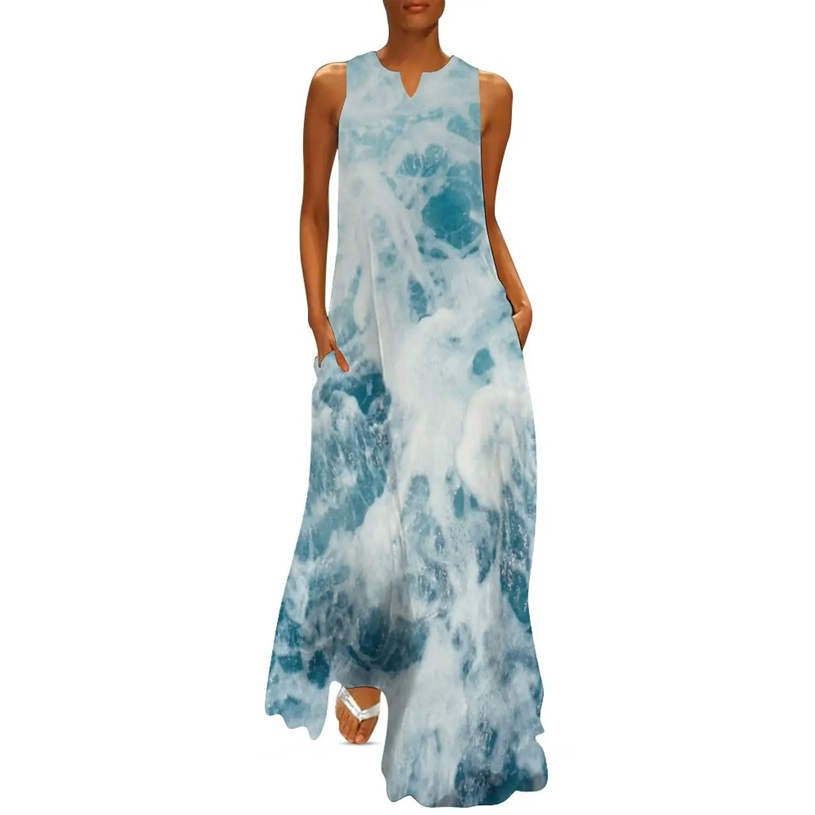 

Sea Waves in the Ocean Long Dress evening dresses luxury 2025 long sleeve dresses sensual sexy dress for women clothes Dress