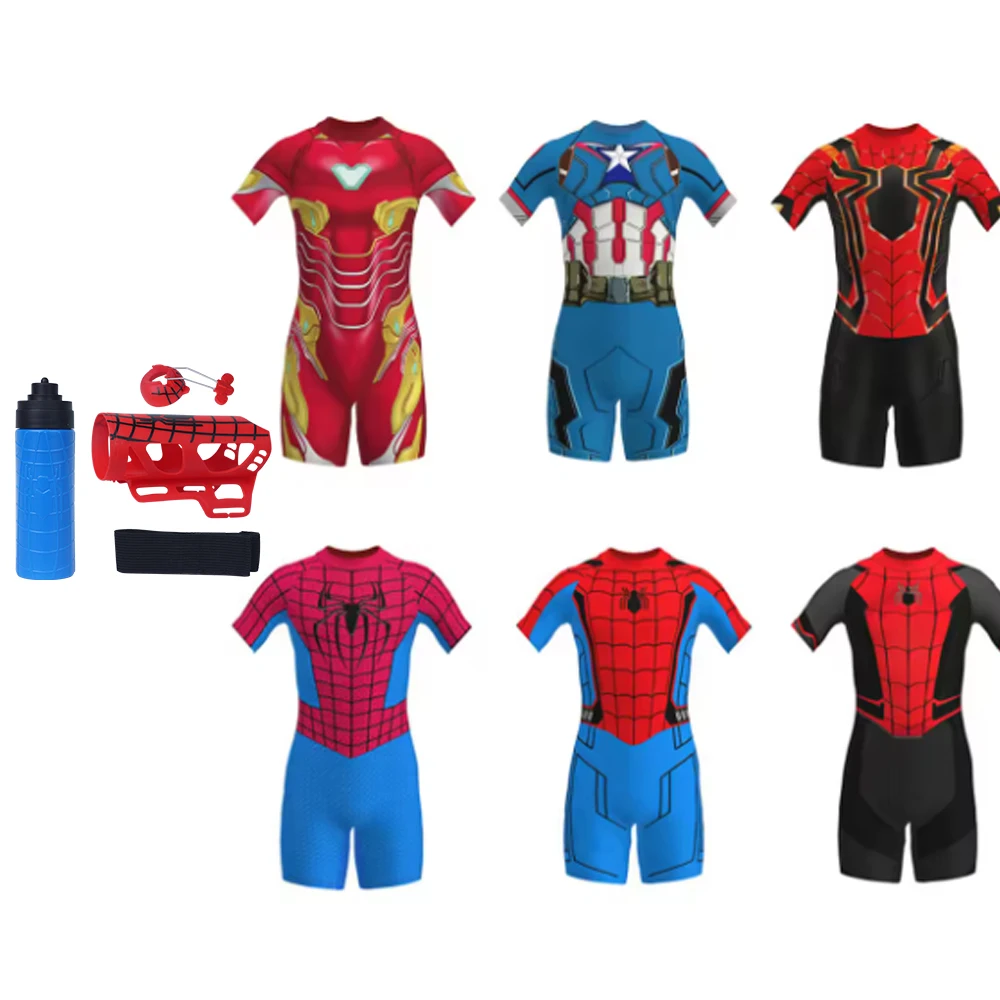 Maiô infantil Disney Marvel com lançamento, incluindo Spiderman Iron Man Capitão América Perfeito para festas, cosplay, presente