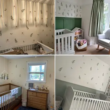 波希米亞風綠樹葉牆貼 兒童房裝飾畫 可移除水彩牆貼 北歐兒童房家居裝飾 6 最佳銷售 北歐牆貼 - №3