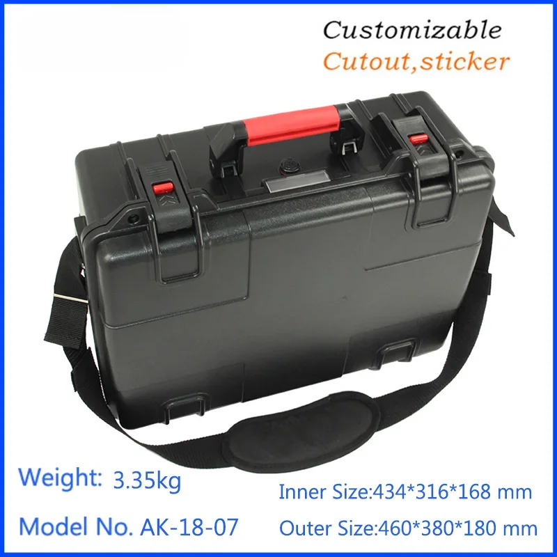 IP67 waterproof  outdoor storage box AK-18-07 434x136x168mm toolbox electrical toolbox electrical hard plastic case with f