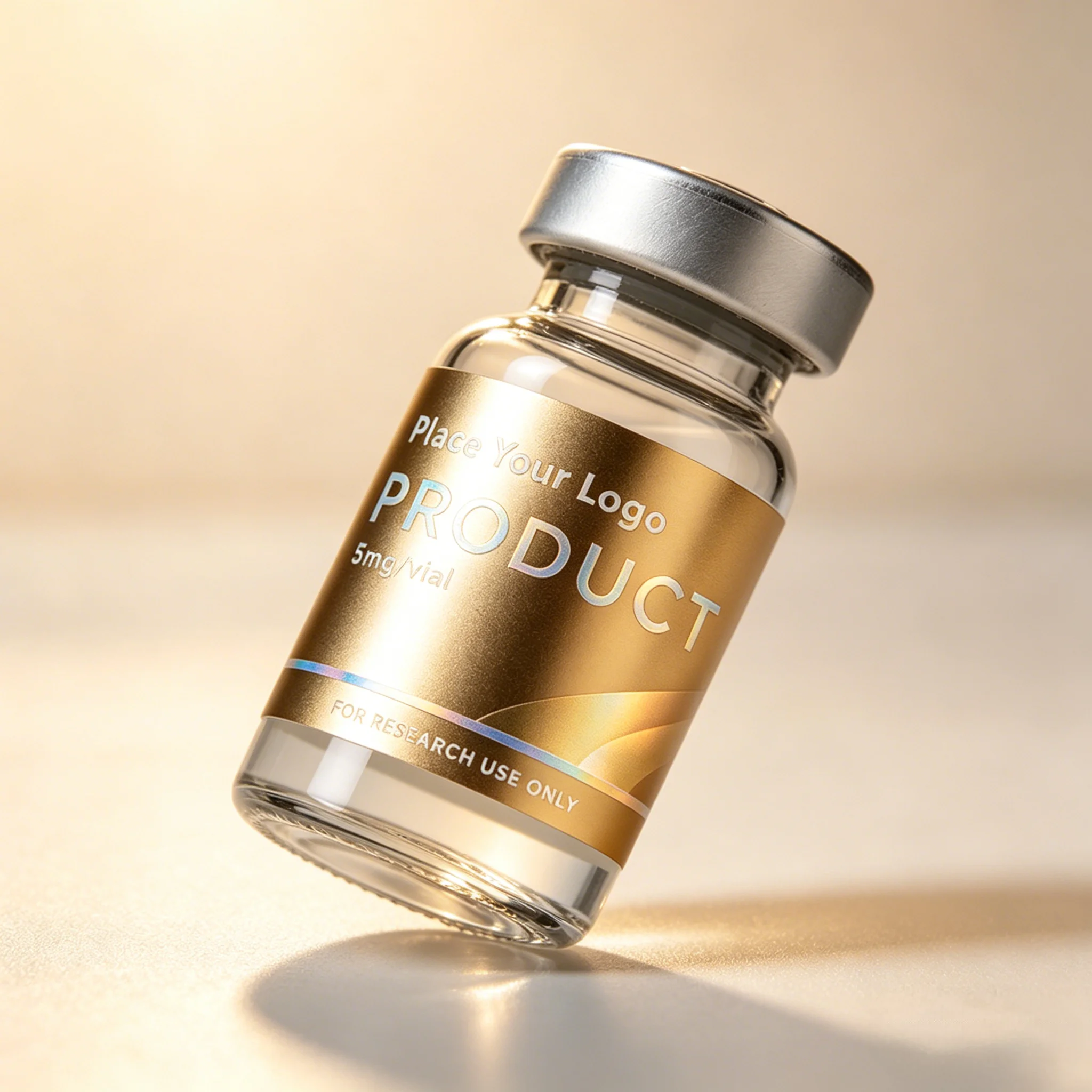 Premium Waterproof Holographic Vinyl Decals Free Custom Design Stickers For 3ml 10ml Supplement Peptide Vials