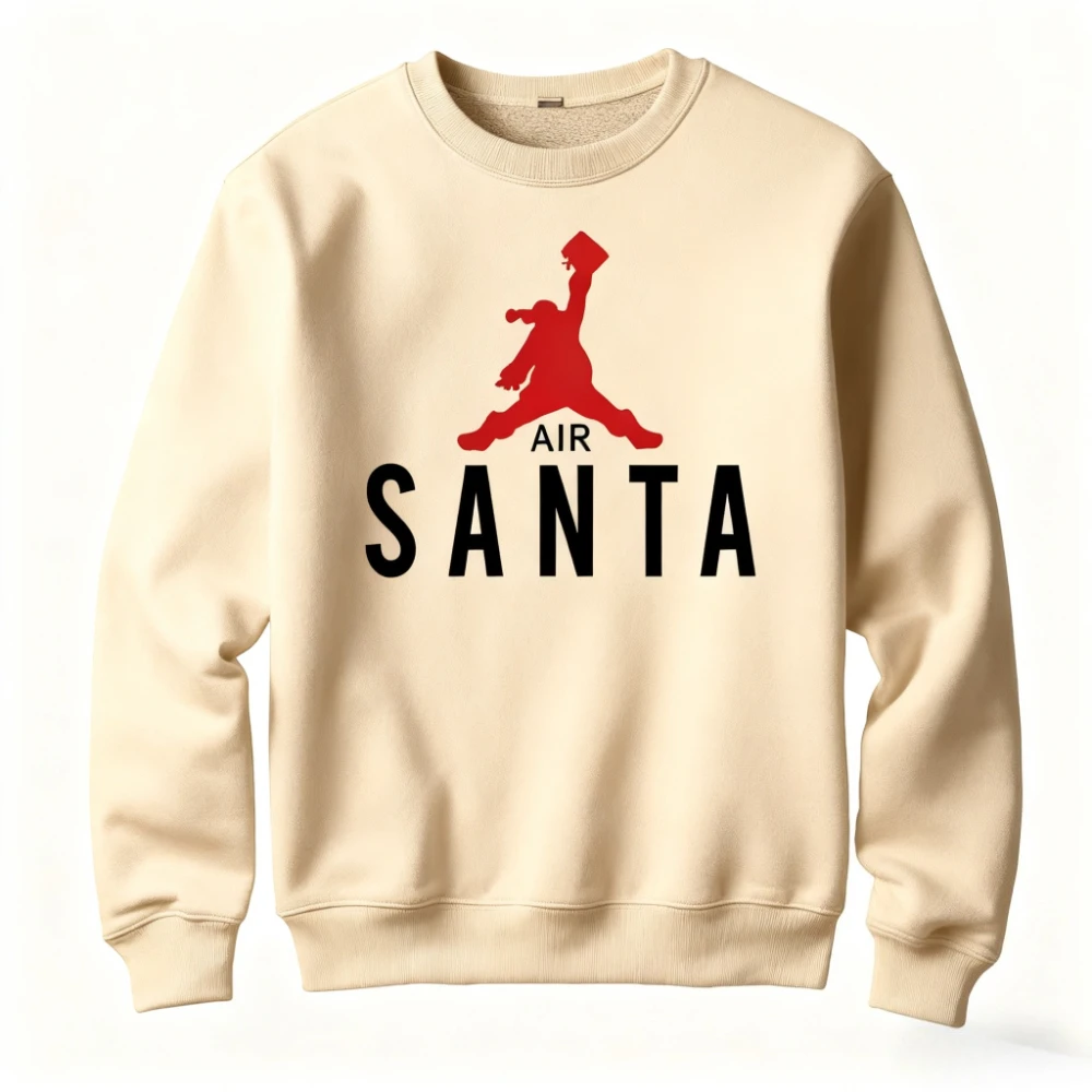 Air Santa Christmas Sweatshirt Funny Unisex Holiday Jumper Creative Design Unique Christmas Gift Clothing Trendy Style Pullover