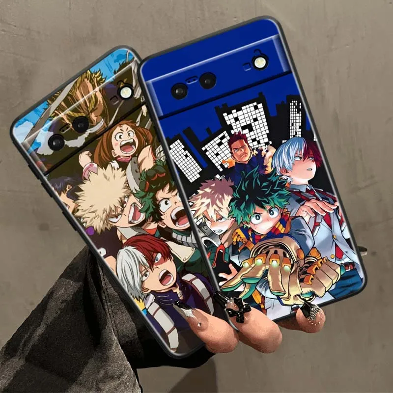 حافظة هاتف أكاديميا M-Midoriya Hero لهاتف جوجل بيكسل 9a 9 8A 8 7 7A 6 6A Pro XL 2024 5G غطاء سيليكون ناعم من البولي يوريثان الحراري