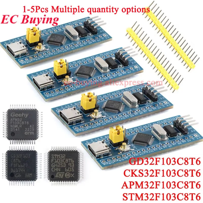 STM32F103C8T6 GD32F103C8T6 CKS32F103C8T6 APM32F103C8T6 Moduł płytki rozwojowej systemu z rdzeniem ARM i interfejsem Type-C, układ STM32 32F103C8T6