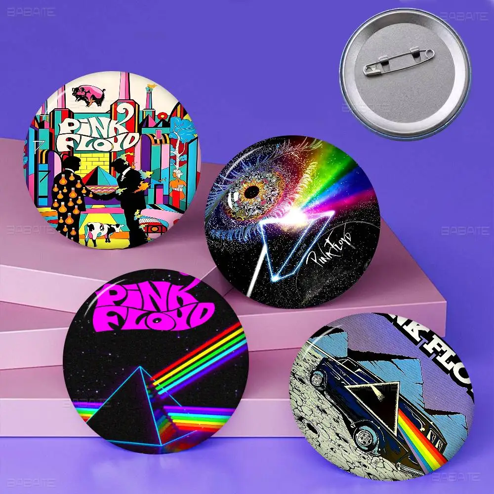 Band P-Pink HOT Floyd Creative Pins Funny Faces Round Snap-in Brooch Badge Backpack Hat Accessories Jewelry Gifts