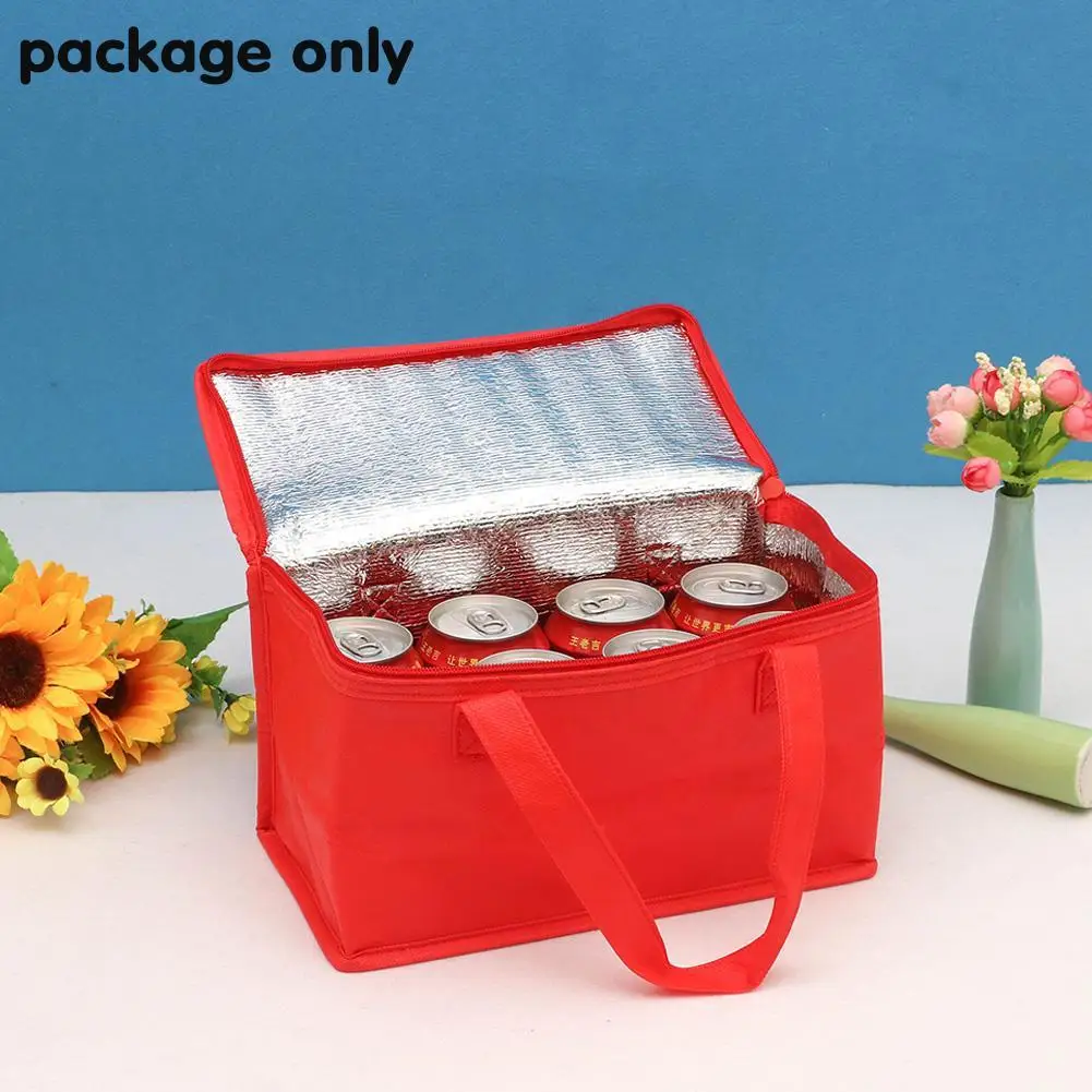 Reusable Thermal Bag Insulated Beer Cooler Bag Outdoor Meal Drink Camping BBQ Supplies Zip Trip Bento Bags Pack Lunch Picnic Bag