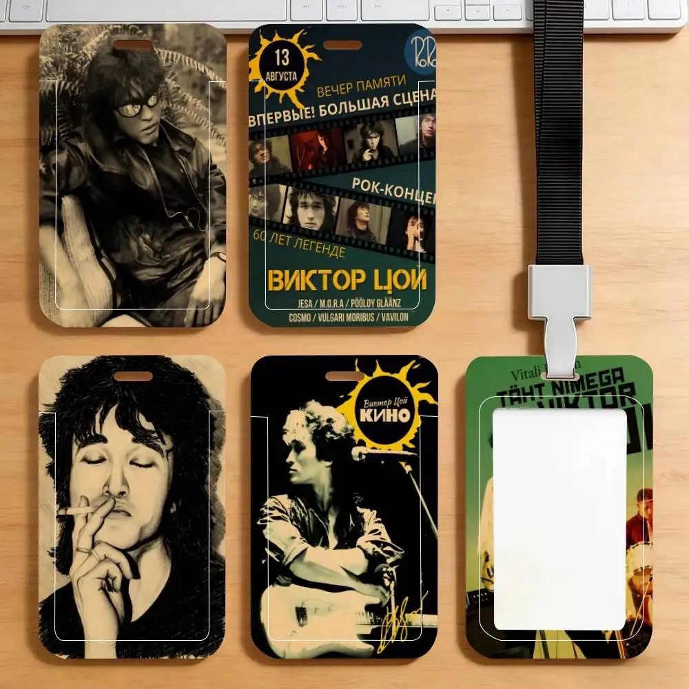 

Держатель для ID-карты из крафт-бумаги с подвеской на шею, бейдж-держатель, шнурок-брелок, чехол для рабочего пропуска, подарок (Виктор Цой)