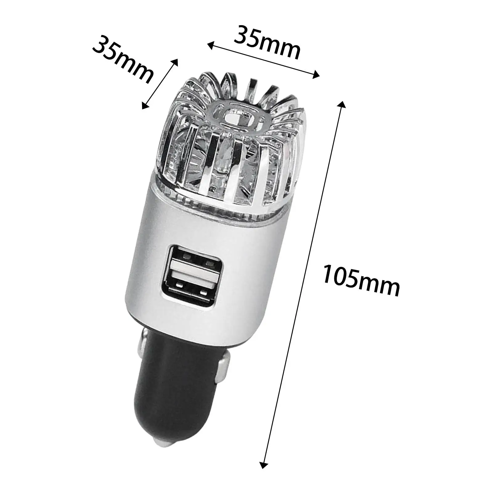 2 in 1 Car Air Purifier with Dual USB Charging Ports Low Noise Car