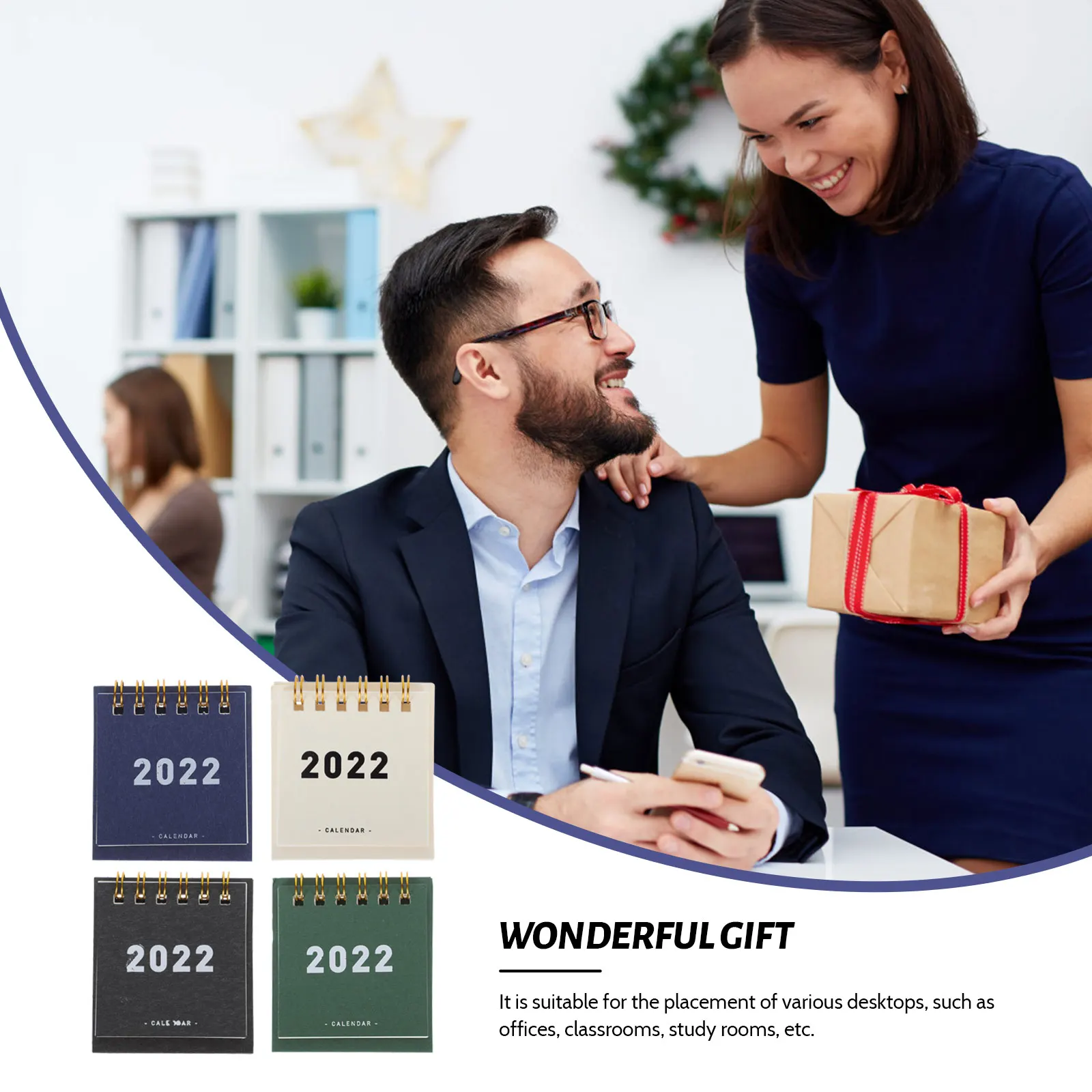 

4pcs 2022 Mini Desktop Compact Paper Office Calendar Portable Tabletop Calendar Simple Decorative Calendars For Home Office Use
