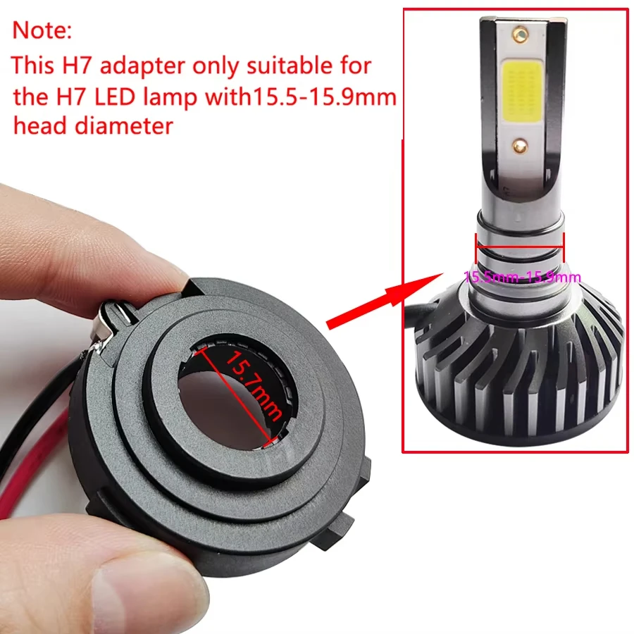 2Pcs/4Pcs/10Pcs H7 LED Socket Adapters For Golf 7 MK7 MK6 Tiguan Sharan Multivan Touran Scirocco Passat B7 Headlight Bases
