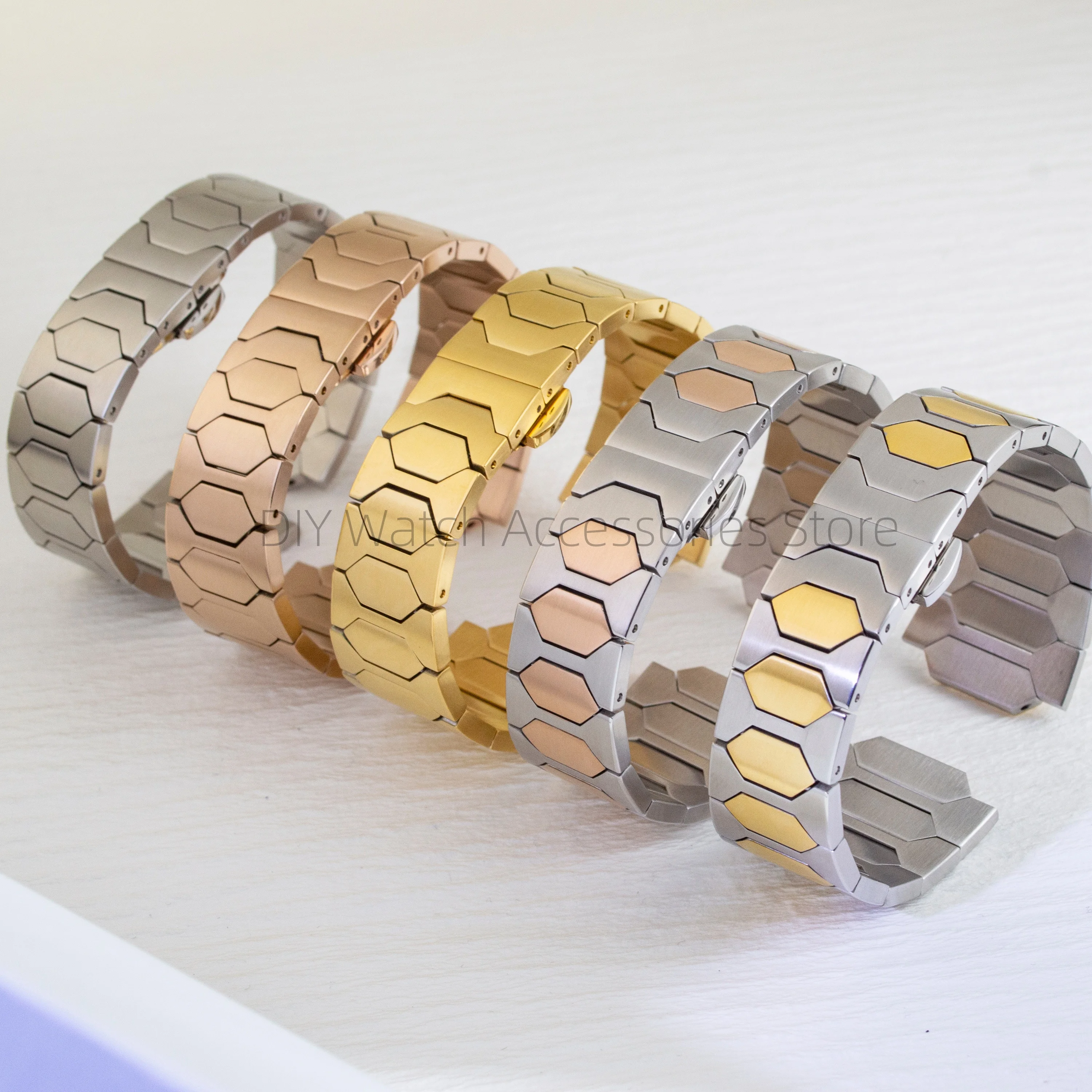 

VC222 Watch Strap Stainless Steel Watch Bracelet Rose Gold Silver Watchband 25.6mm Watch Strap MOD Watch Parts