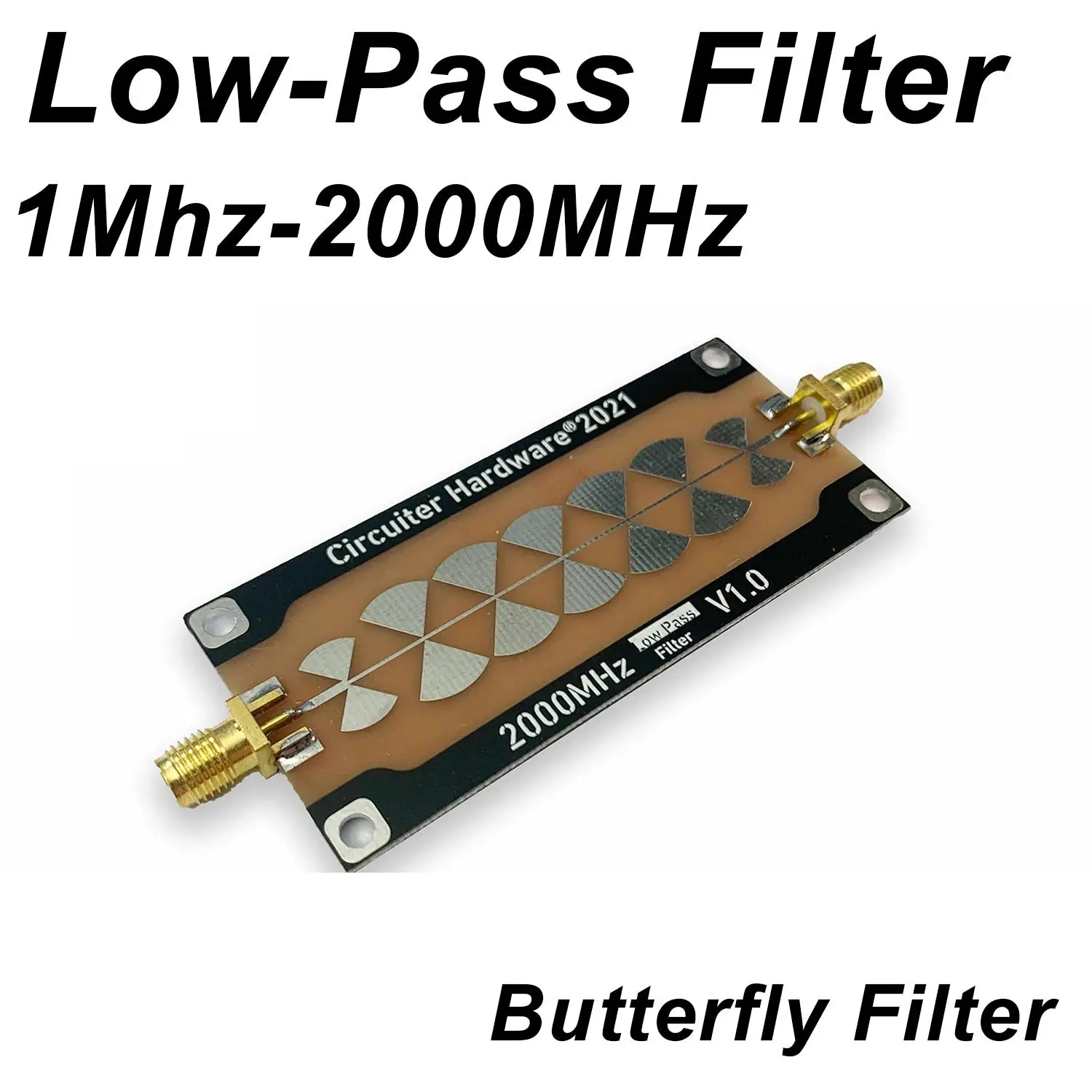 1MHz-2000MHz Butterfly Microstrip Low Pass Filter For RF Amplifier, 433/868/915/1090/1500MHz GPS ADS-B Radio Signal