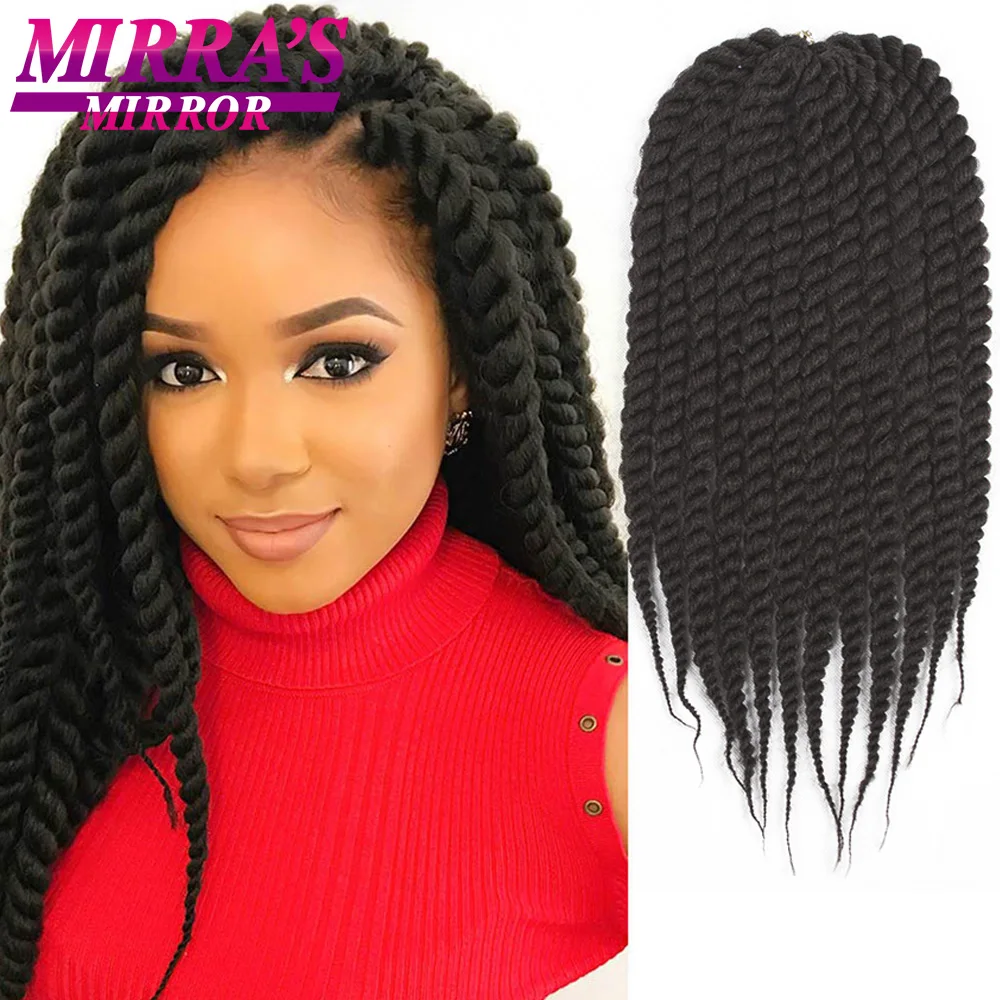 Havana Twist Crochet Hair Big Senegalese Twist Crochet trecce 12/18/22 pollici Twist estensioni dei capelli intrecciati all'uncinetto sintetici