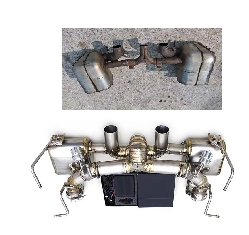 

Custom Valved Sport Exhaust System For Ferrari 458 4.5L 2011-2013 Lightweight Titanium Pipe Rear Section Muffler