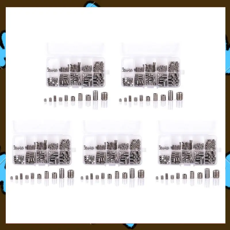 

Promotion! 1000Pcs 304 Stainless Steel Grub Screws Hex Socket Screw Assortment Kit Set M3/M4/M5/M6/M8