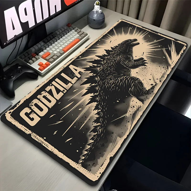 Godzillas Laptop Mouse Pad Anime Black Non-Slip Rubber Pads Pc Gamer Cabinet Keyboard Carpet Extended Gaming Playmat Mouse Mats