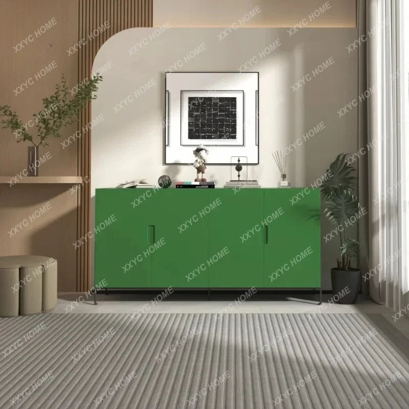 XX Wabi sandy wind pink paint dining side cabinet living room entrance against the wall storage side cabinet tea storage cabinet