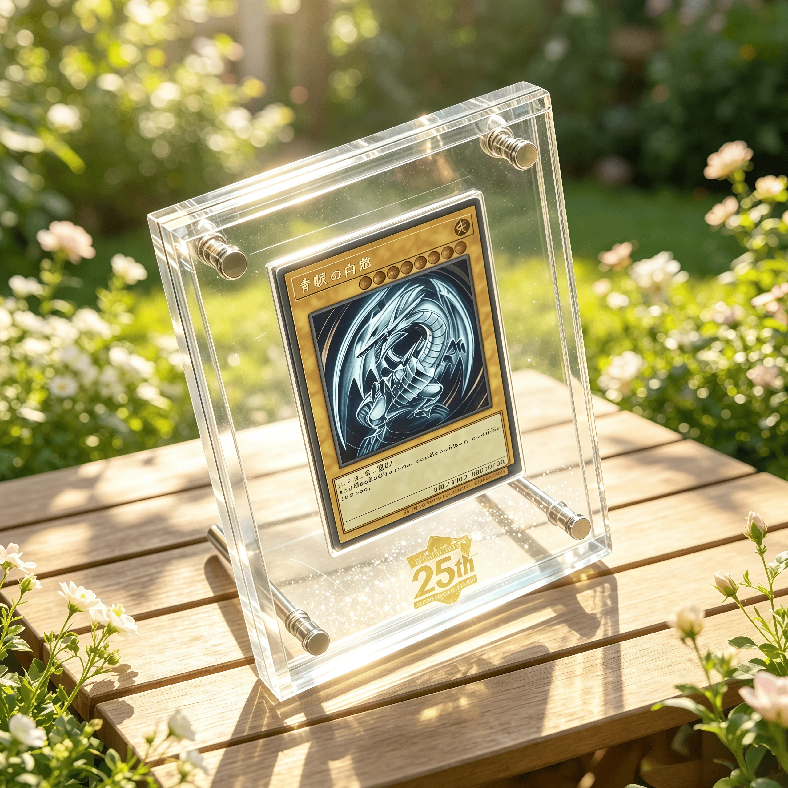 Yu Gi Oh Blue-Eyes White Dragon Dark Magician Card Brick 25th Anniversary Collection Commemorative Card Display Stand 1-slot