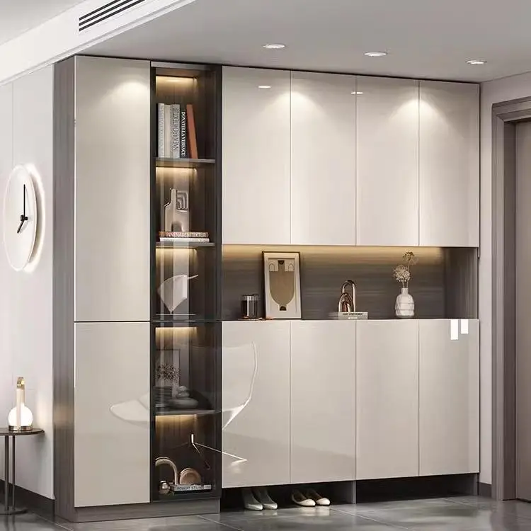 Entry door, shoe cabinet, entrance cabinet integrated against the wall, household large-capacity living room, foyer, locker