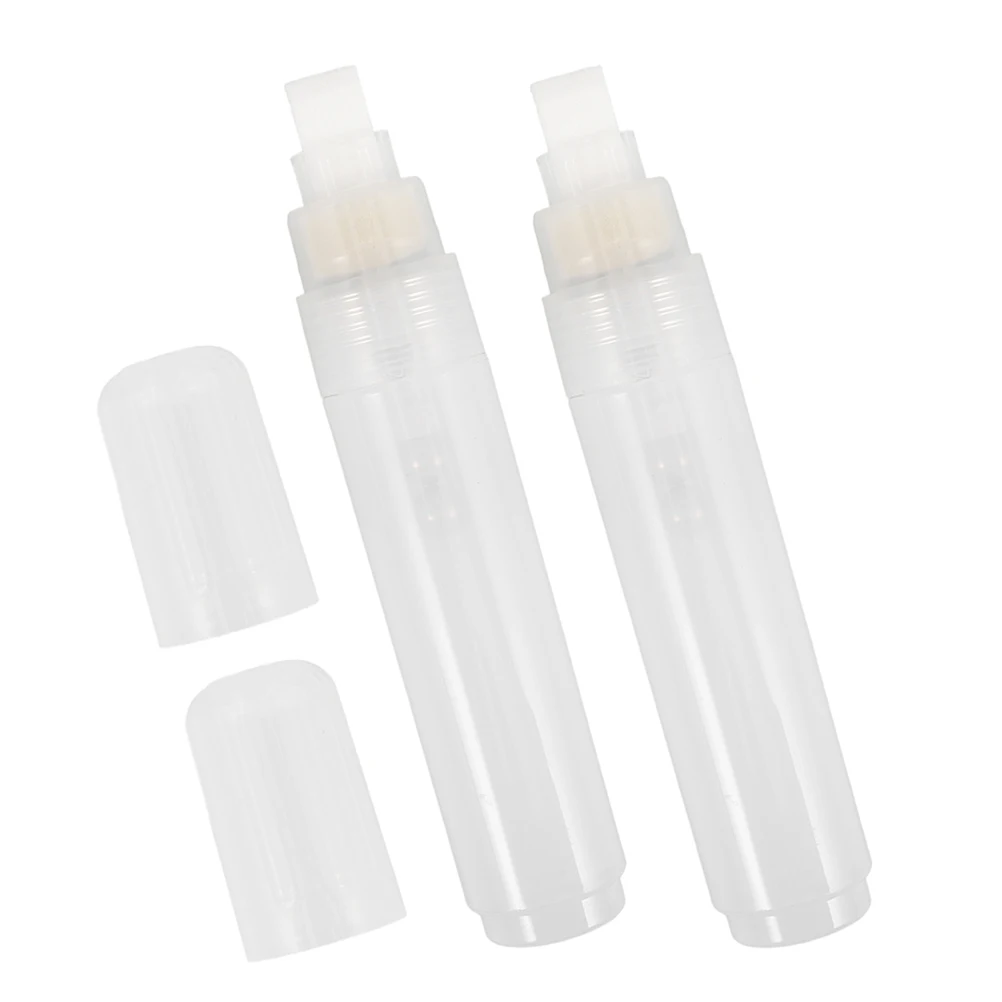 

2 Pcs Marker Accessories Chalk Markers Fillable Paint Pens Short Hair Flat Head Graffiti for Paper Plastic