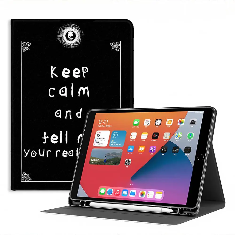 Anime DEATH NOTE Case for Apple iPad 10th 7/8/9th Air 11 13 M4 M3 M2 A16 2026 Pro11 13 With Pencil Holder Air 4/5/6th
